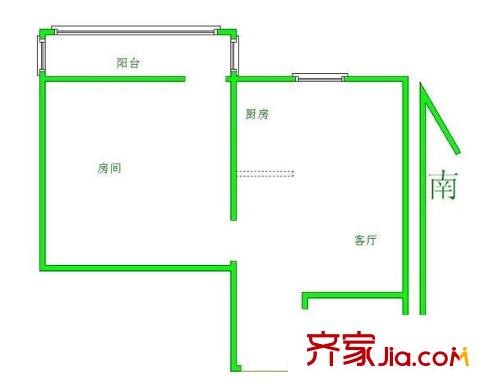 后西溪户型图1室 户型图 1室1厅1卫1厨