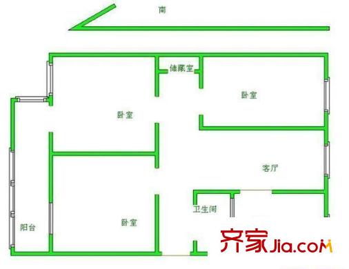 江大新村 3室 户型图