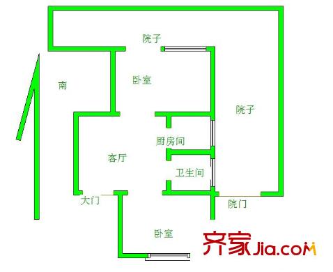 青松新村 2室 户型图