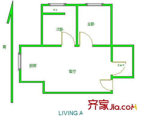 庄前新村 2室 户型图