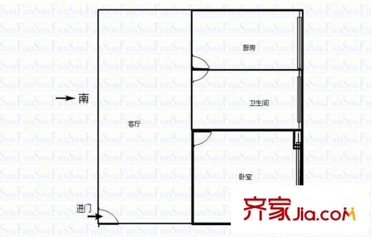 庄前新村户型图1室 户型图 1室1厅1卫1厨