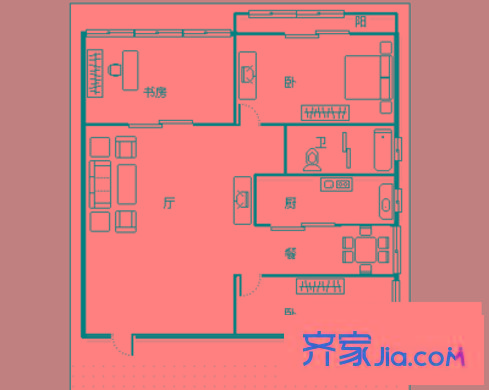 东林苑户型图3室 户型图 3室2厅1卫1厨