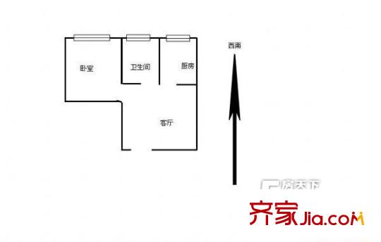 水车湾小区户型图1室 户型图 1室1厅1卫1厨
