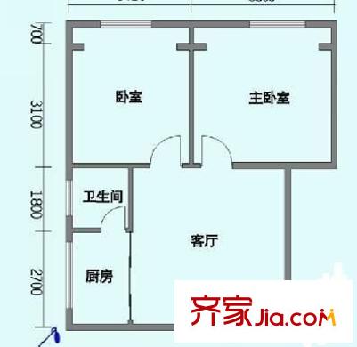 广丰二村户型图2室 户型图 2室1厅1卫1厨