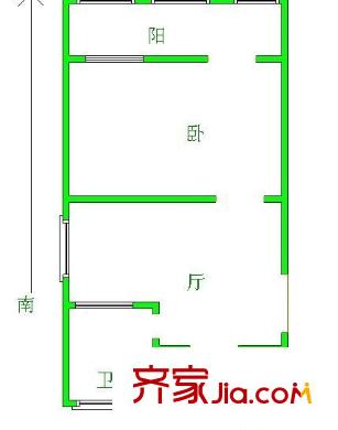 广丰二村户型图1室 户型图 1室1厅1卫1厨