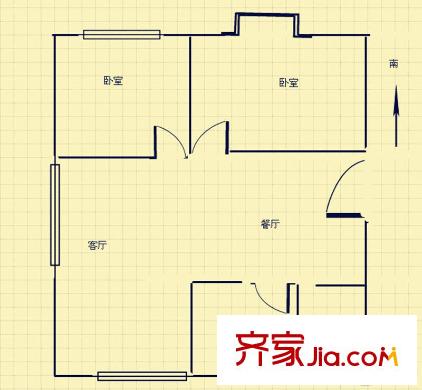 青松新村 2室 户型图