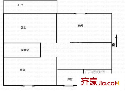 庄前新村 3室 户型图
