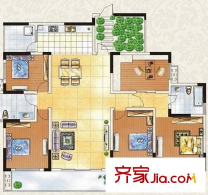 团结二村户型图4室 户型图 4室3厅2卫1厨