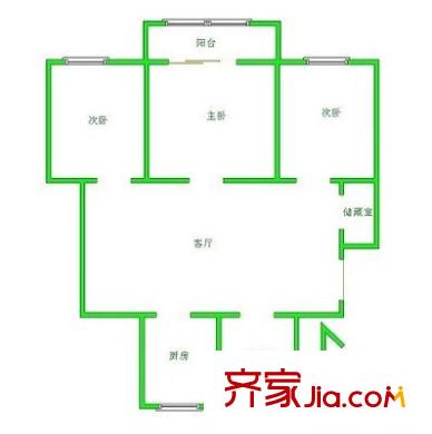 扬名花园户型图3室 户型图 3室2厅1卫1厨