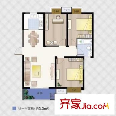 庄前新村户型图1室 户型图 1室2厅1卫1厨