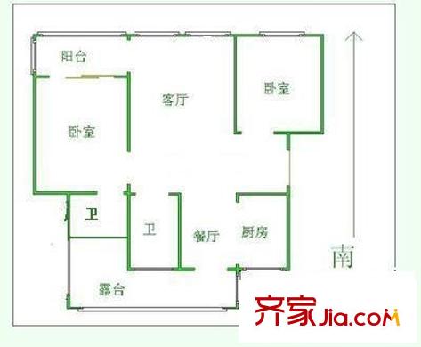 东林苑户型图3室 户型图 3室2厅1卫1厨