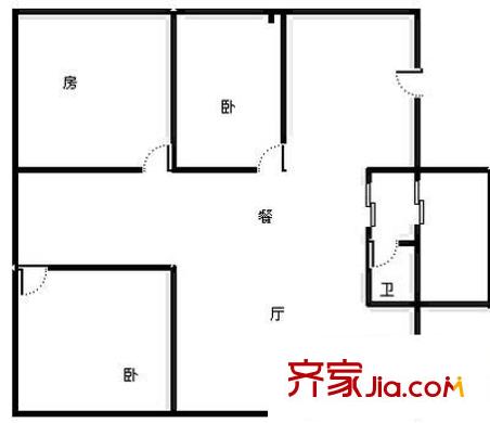 东林苑户型图3室 户型图 3室2厅1卫1厨