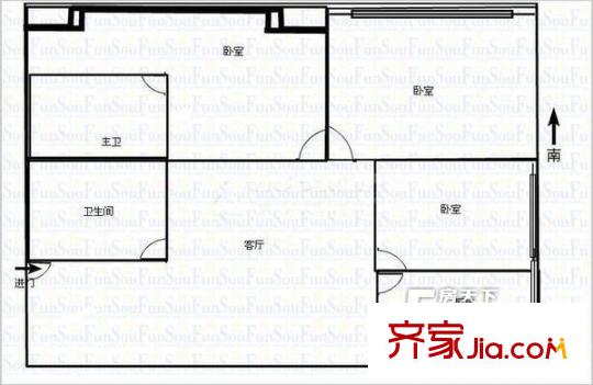 水车湾小区 3室 户型图