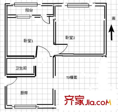 团结二村户型图2室 户型图 2室1厅1卫1厨