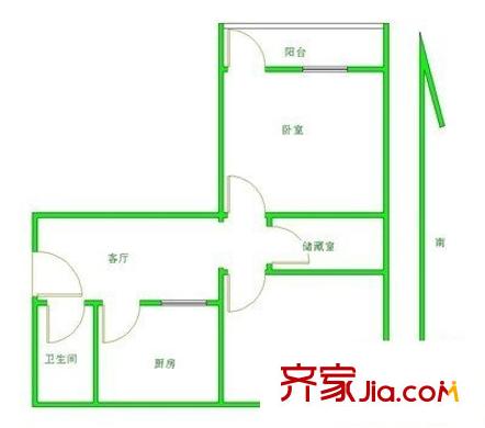 风和里户型图2室 户型图 2室1厅1卫1厨