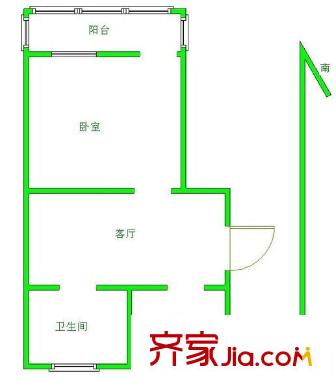 槐古一村户型图1室 户型图 1室1厅1卫1厨