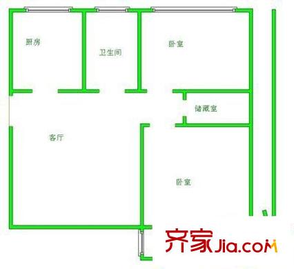扬名花园户型图2室 户型图 2室1厅1卫1厨