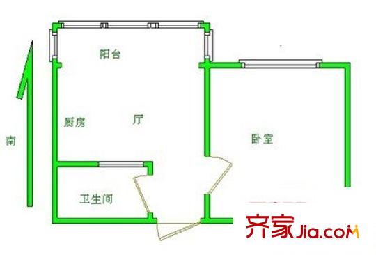 扬名花园户型图1室 户型图 1室1厅1卫1厨