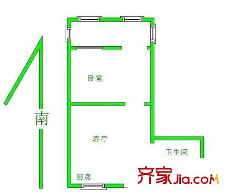 广瑞三村户型图1室 户型图 1室1厅1卫1厨