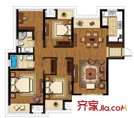 风和里 3室 户型图