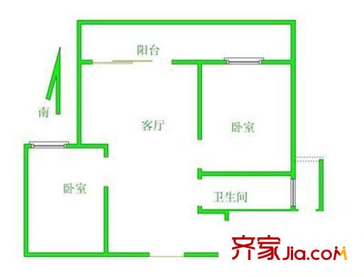 风和里户型图2室 户型图 2室1厅1卫1厨