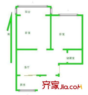 风和里户型图2室 户型图 2室1厅1卫1厨