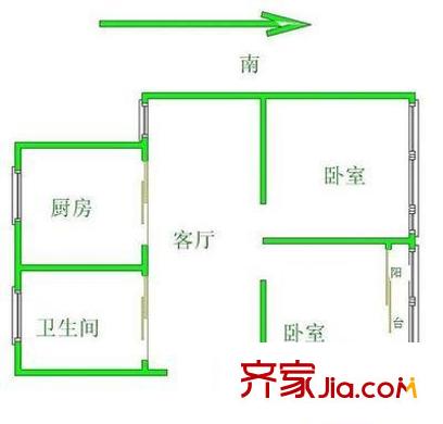 泰康新村户型图2室 户型图 2室1厅1卫1厨