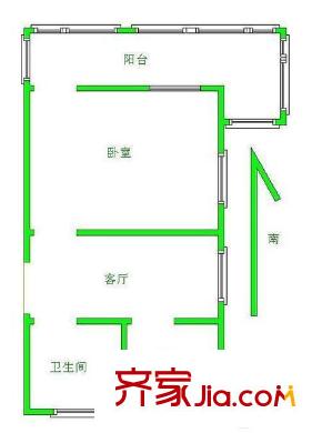 震泽一村 1室 户型图