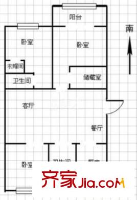 泰康新村户型图3室 户型图 3室2厅2卫1厨