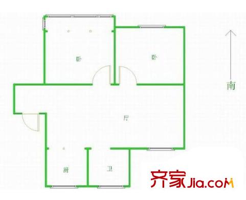 永胜新村户型图户型图 2室2厅1卫1厨