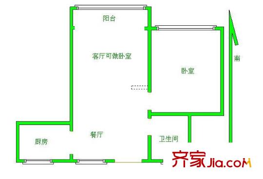 永胜新村户型图户型图 1室2厅1卫1厨