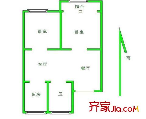 银仁花园户型图2室 户型图 2室2厅1卫1厨
