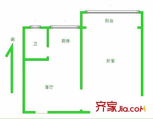 震泽一村 1室 户型图