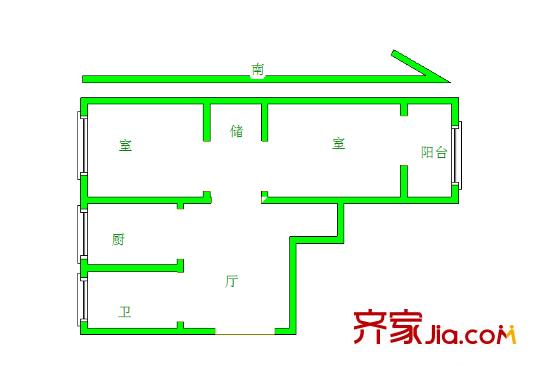 震泽一村 2室 户型图