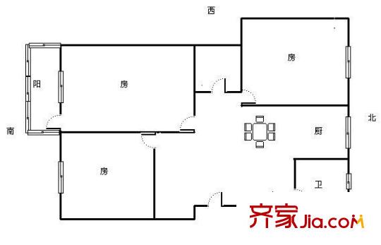 永胜新村户型图户型图 3室2厅1卫1厨
