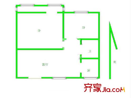 永胜新村户型图户型图 2室1厅1卫1厨