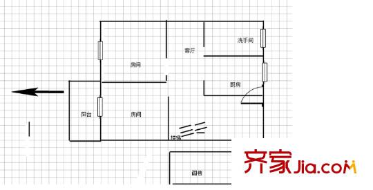 震泽三村 3室 户型图