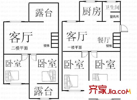 华夏新时代户型图4室 户型图 4室2厅1卫1厨