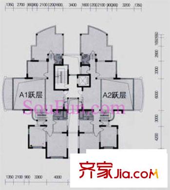 金色江南三期户型图户型图 4室2厅3卫1厨