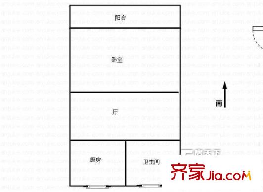 民丰公寓户型图1室 户型图 1室1厅1卫1厨
