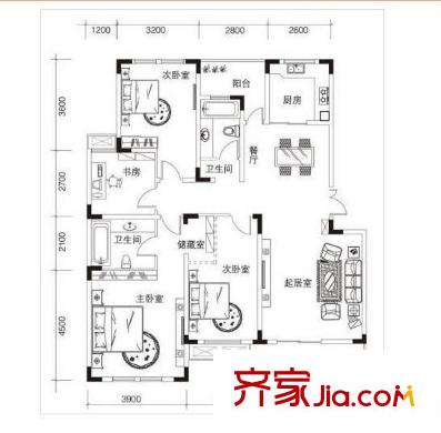 益明苑户型图3室 户型图 3室2厅2卫2厨