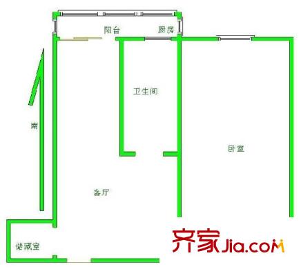 翠云新村户型图1室 户型图 1室1厅1卫1厨