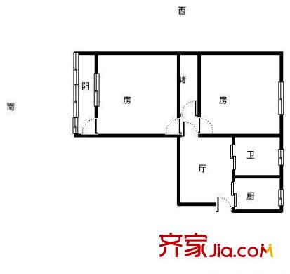 翠云新村户型图2室 户型图 2室1厅1卫1厨