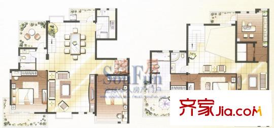 阳光城市花园四期户型图D5a 6室4厅3卫
