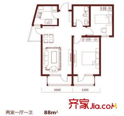 解放新村户型图2室 户型图 2室1厅1卫1厨
