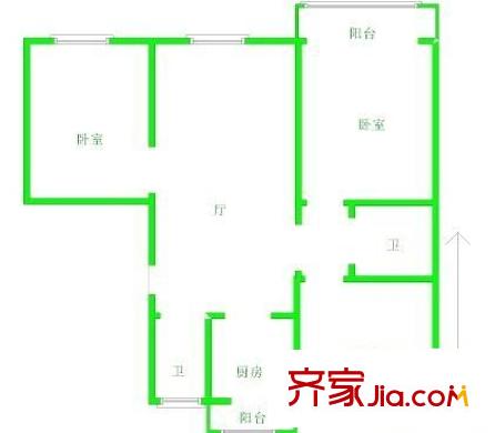 吉庆名都户型图3室 户型图 3室2厅1卫1厨