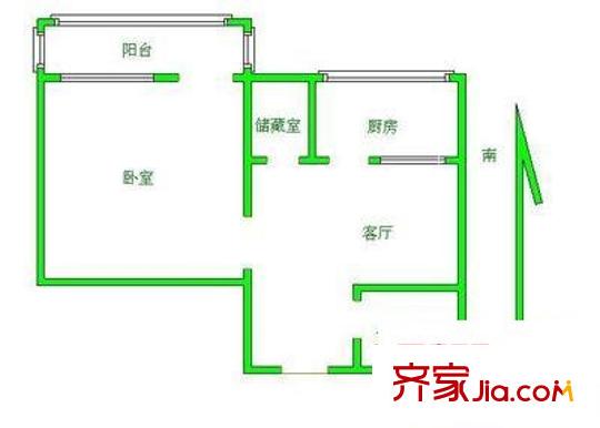 翠云新村户型图2室 户型图 2室1厅1卫1厨