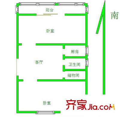 锡惠里 2室 户型图