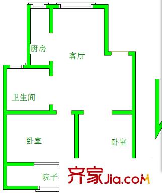 青山一村 2室 户型图