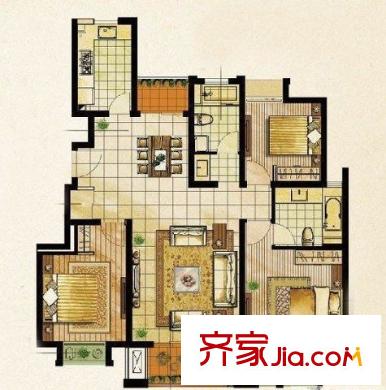 盛岸花园三期 3室 户型图